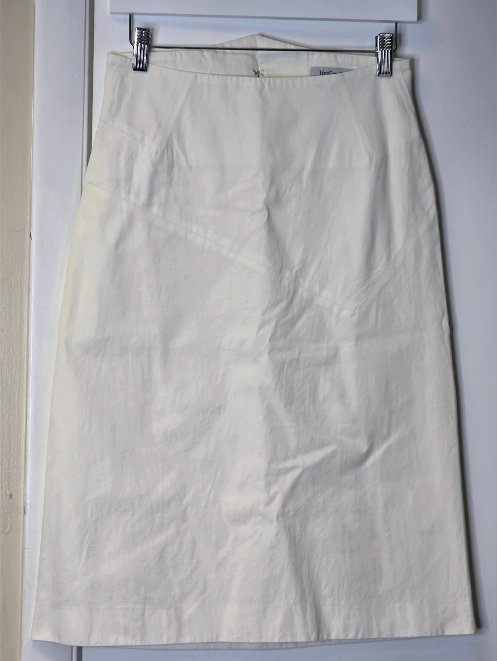 Archival YSL 2008 Stefano Pilati White Cotton Pencil Skirt - FR 36 - Picture 6 of 13